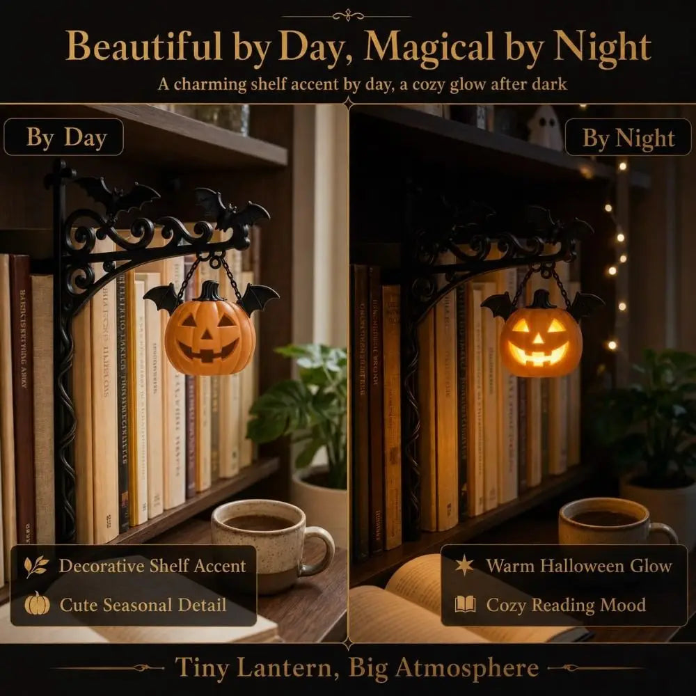 Halloween Ghost Library Shelf Lantern LED Night Light Décor