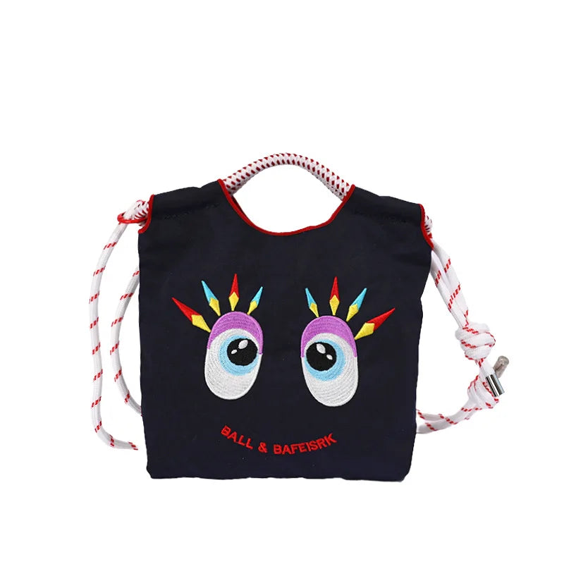 Chinese-Style Embroidered Crossbody Bag | Nylon Shoulder Bag
