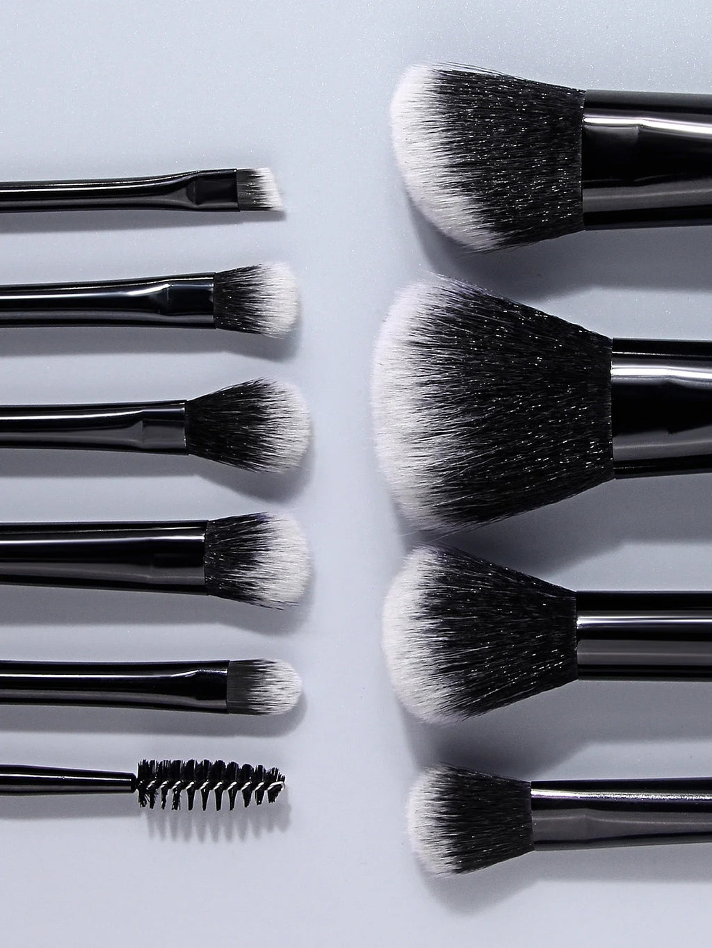 12Pc Mini Makeup Brush Set + Eyebrow Trimmer & Powder Puff