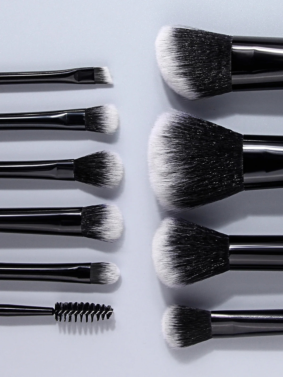 12Pc Mini Makeup Brush Set + Eyebrow Trimmer & Powder Puff