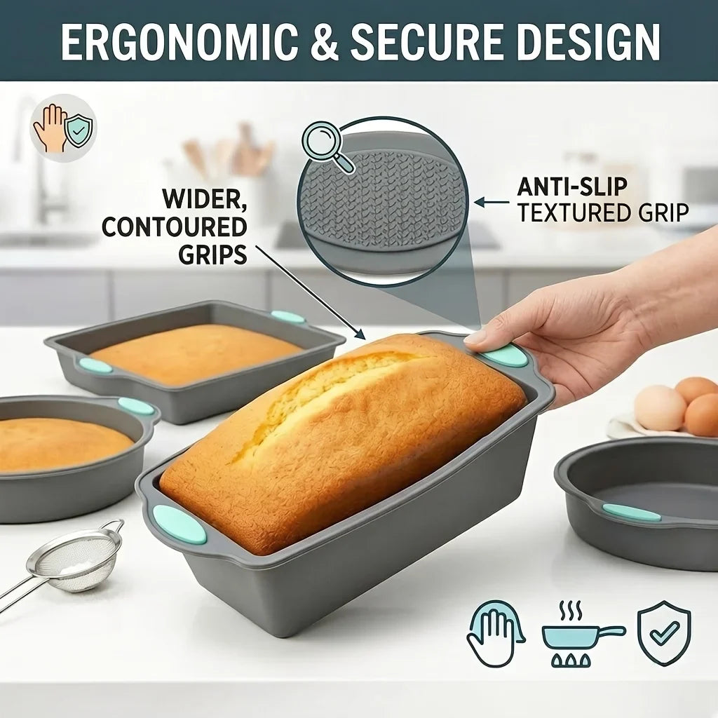 5-Piece Silicone Bakeware Set – Non-Stick Cake & Bread Molds