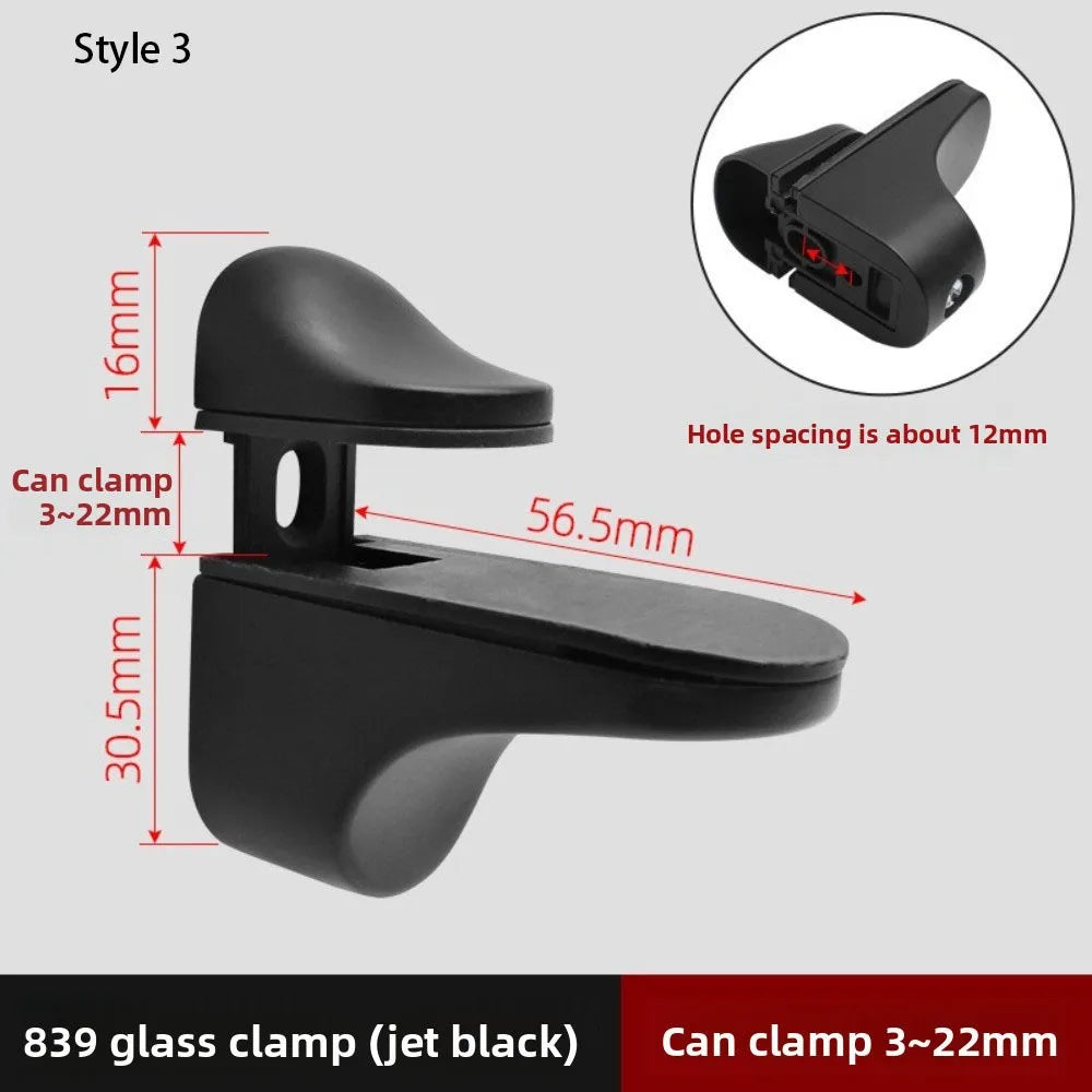 Zinc Alloy Adjustable Glass Shelf Clamps 1-22mm Bracket