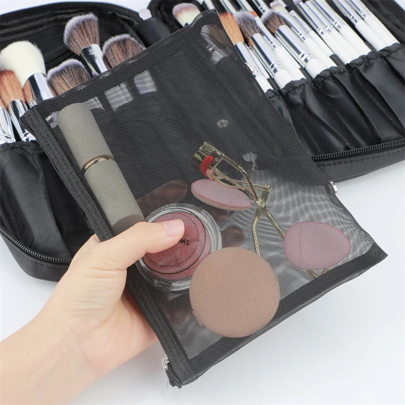 Large Capacity Makeup Brush Bag – Oxford Cloth Zipper Pouch