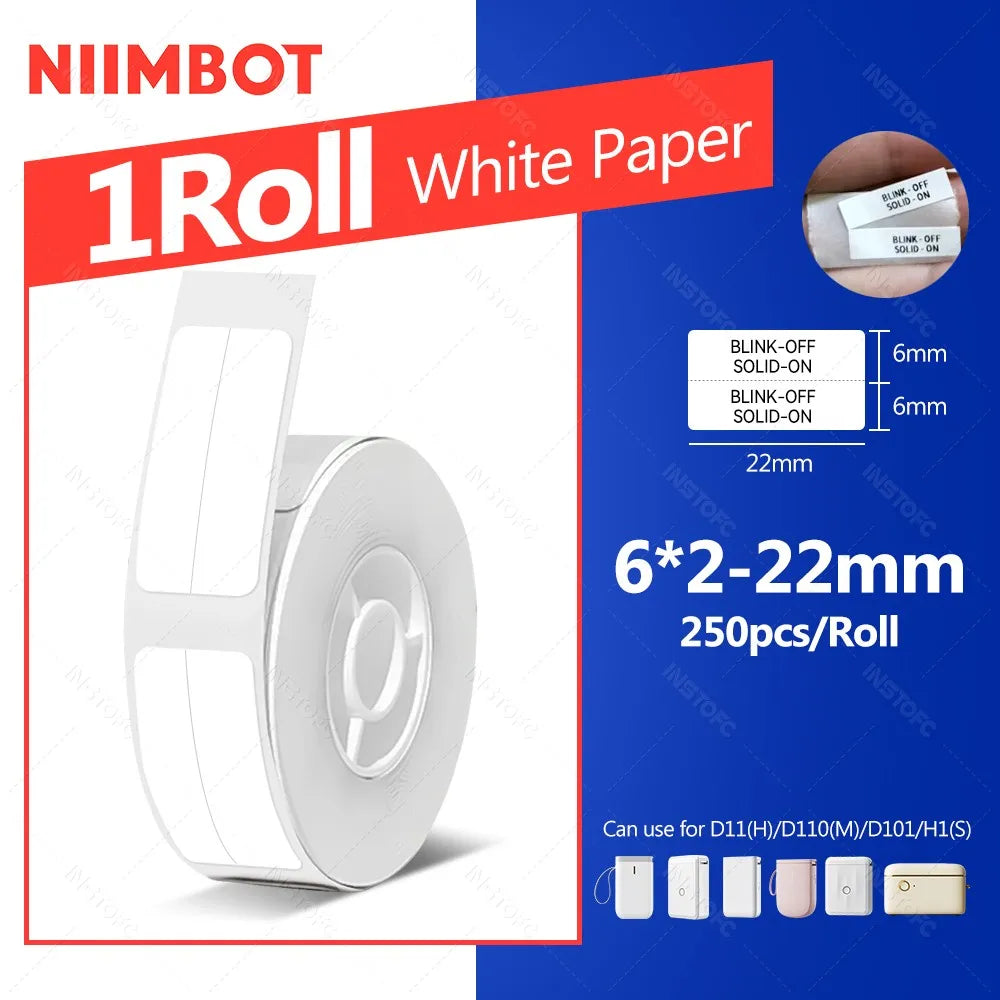 Niimbot Thermal Label Paper – Waterproof White Tape D11 D110