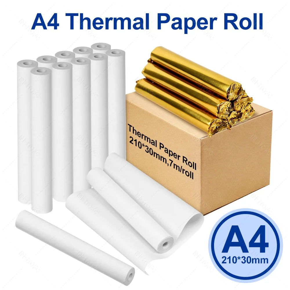 PeriPage A4 Thermal Paper Rolls 210mm BPA-Free – 7M Per Roll