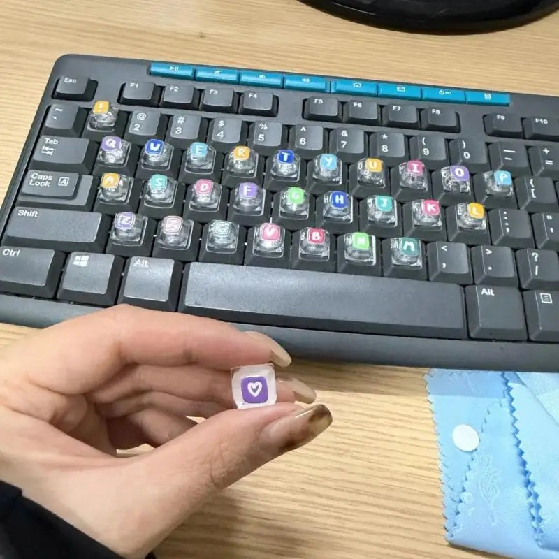 Crystal Glass Keycap Risers – 26 Letters & 10 Numbers