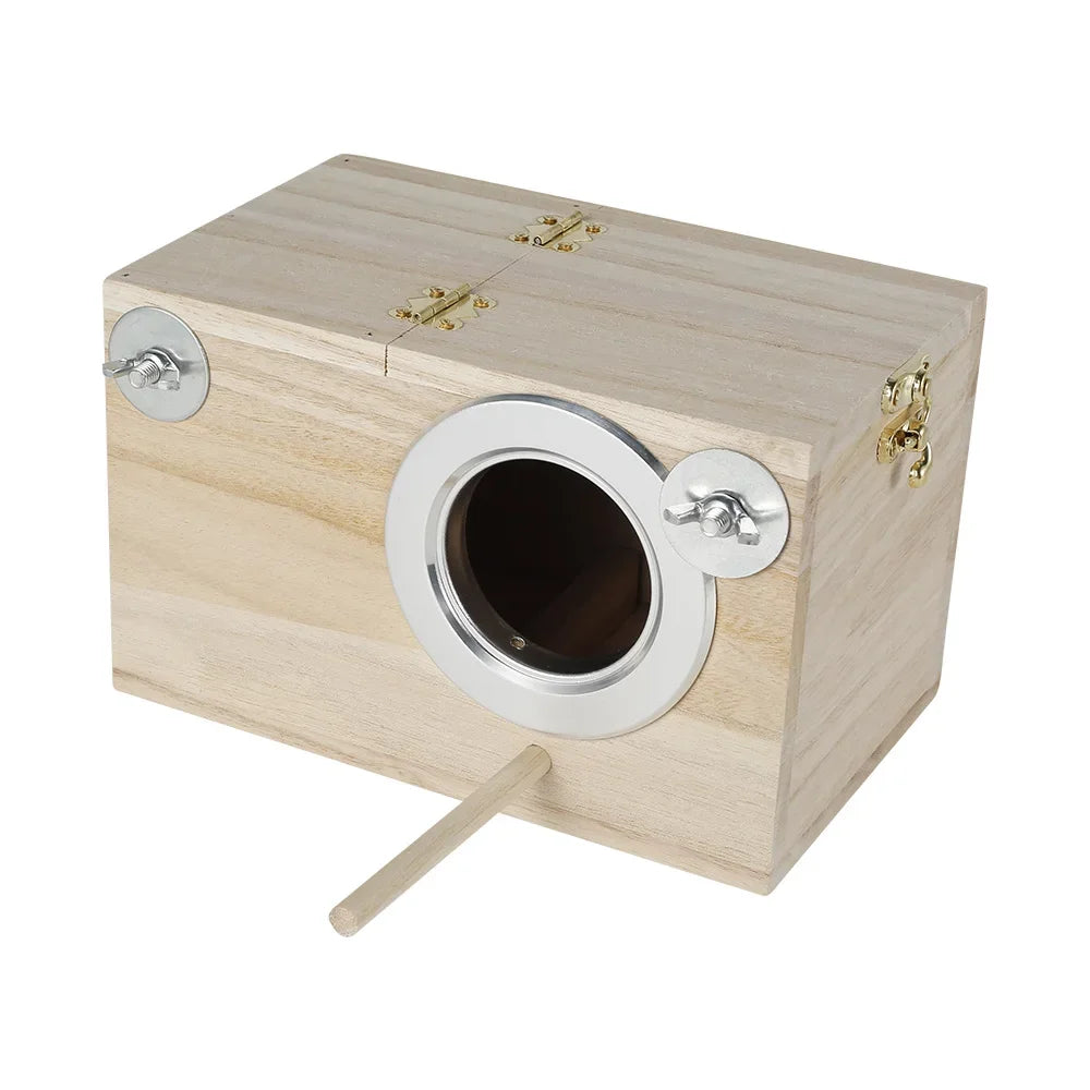 Wooden Parakeet Nesting Box – Budgie & Lovebird Breeding House