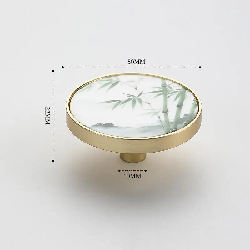 Chinese Ink Painting Zinc Alloy Cabinet Drawer Knob – Single Hole