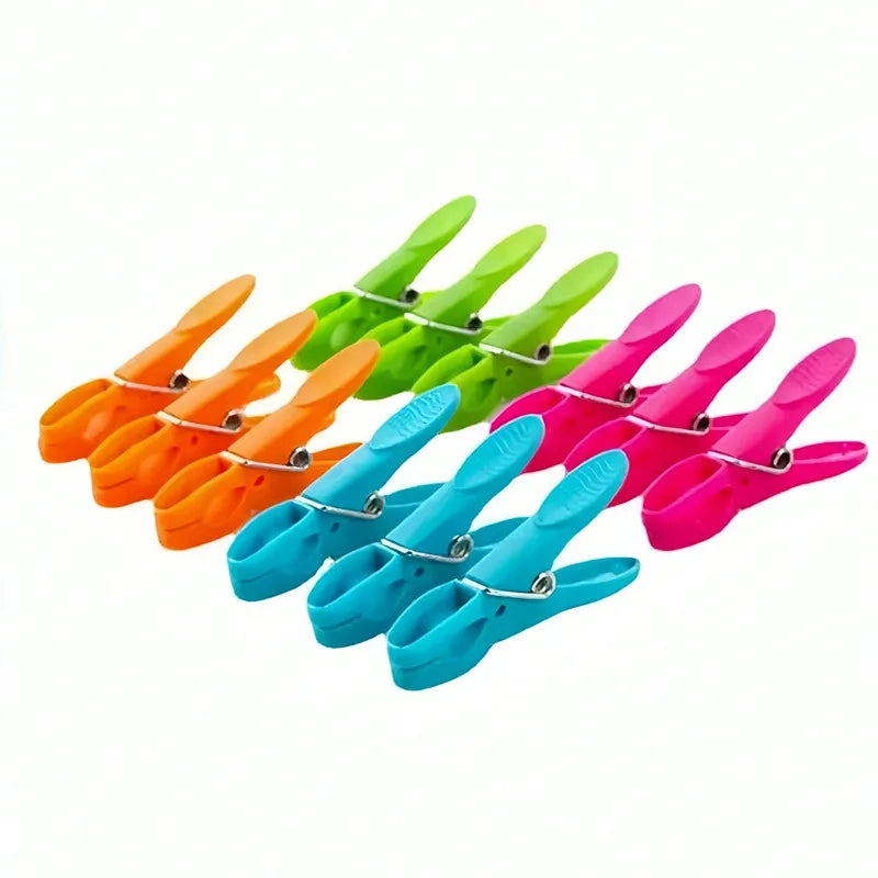 Windproof No-Mark Hanging Clips with Storage Basket | Colorful