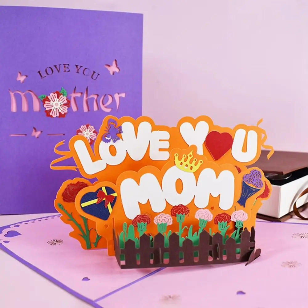 3D Pop-Up Mother's Day Card – Floral Writable Greeting Card