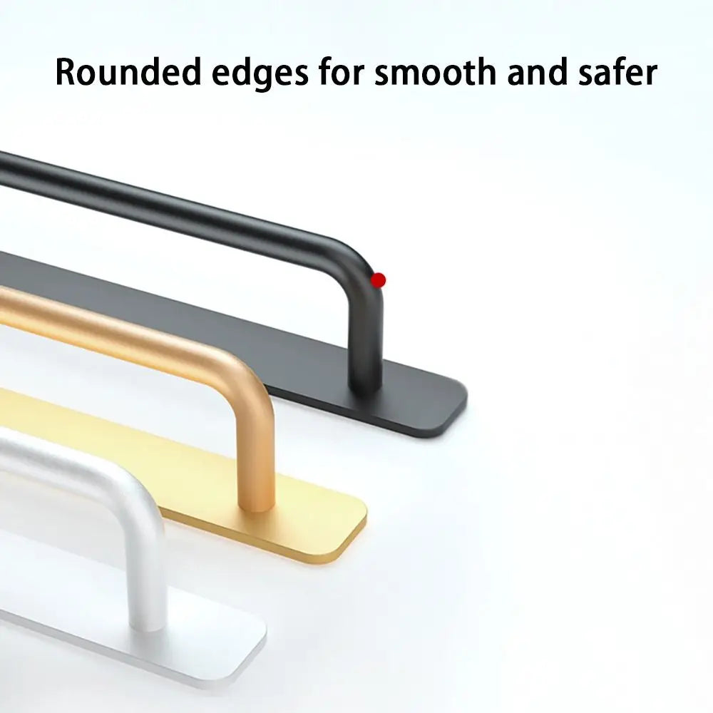 Punch-Free Aluminum Self-Adhesive Cabinet Pulls & Door Handles