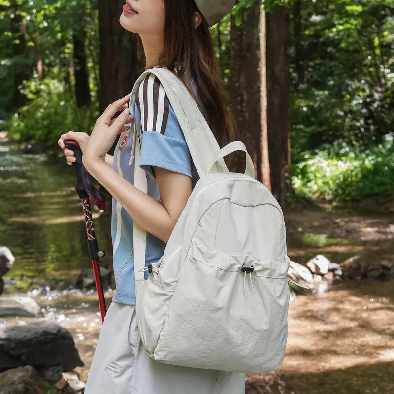 Korean College Lightweight Nylon Drawstring Backpack | Unisex