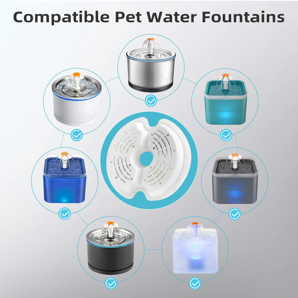 Cat Water Fountain Activated Carbon Filters – 4/8/12 Pack