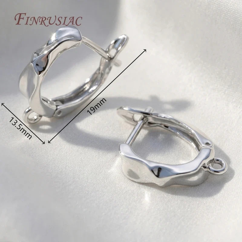 Fan Twist Wave Leverback Earring Hooks 18K Gold Plated DIY