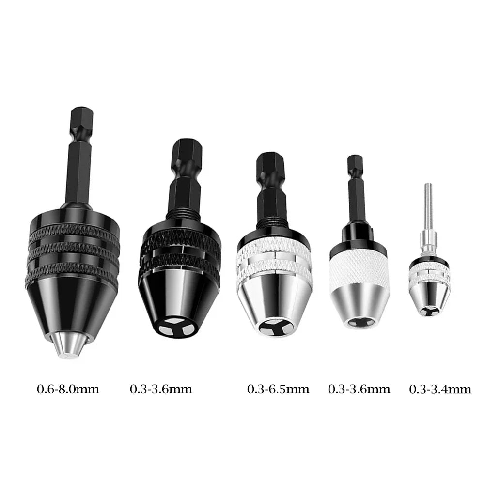 Mini Keyless Drill Chuck 1/4" Hex Shank Quick Change Adapter