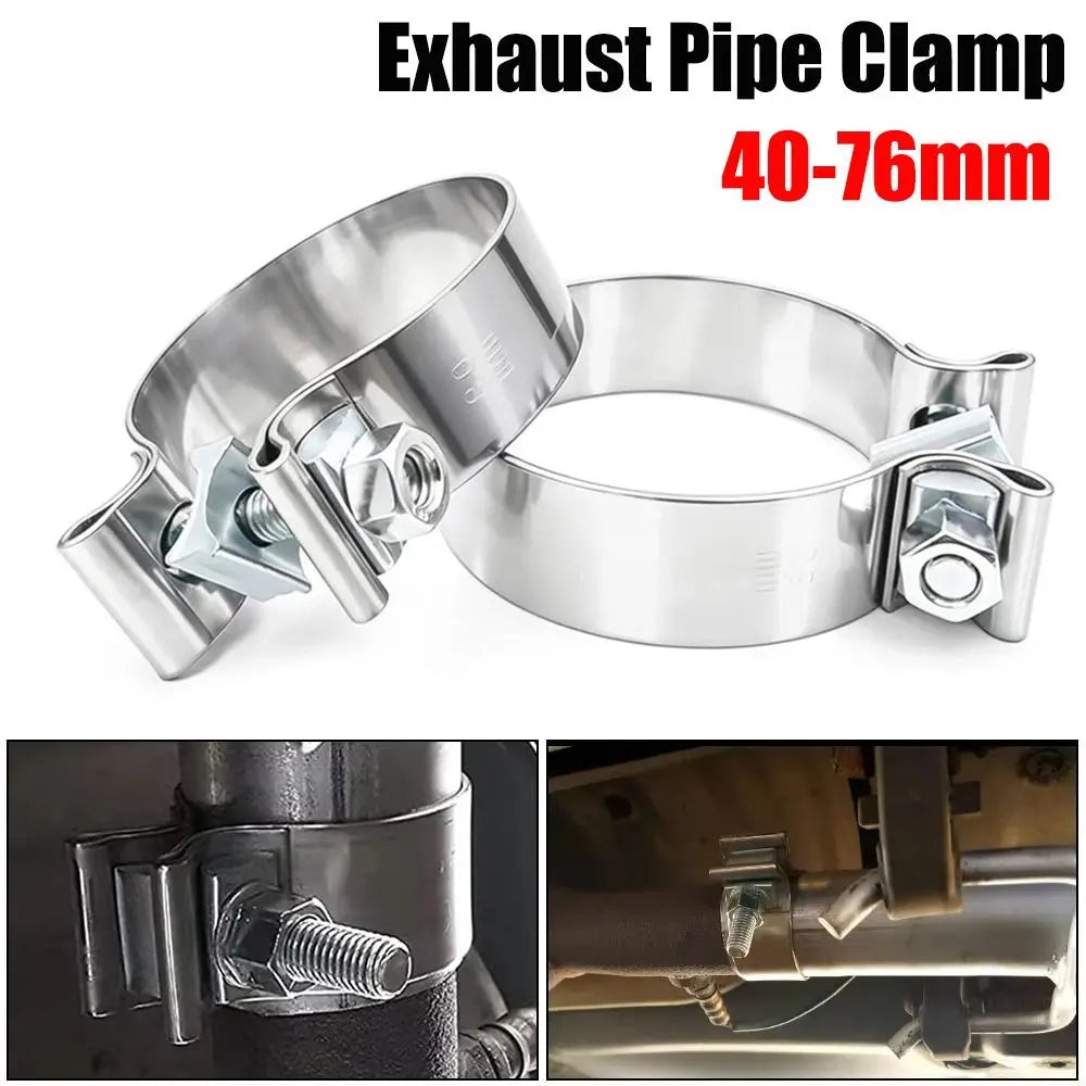 Stainless Steel Exhaust Pipe Clamp 40–76mm Universal Ferrule