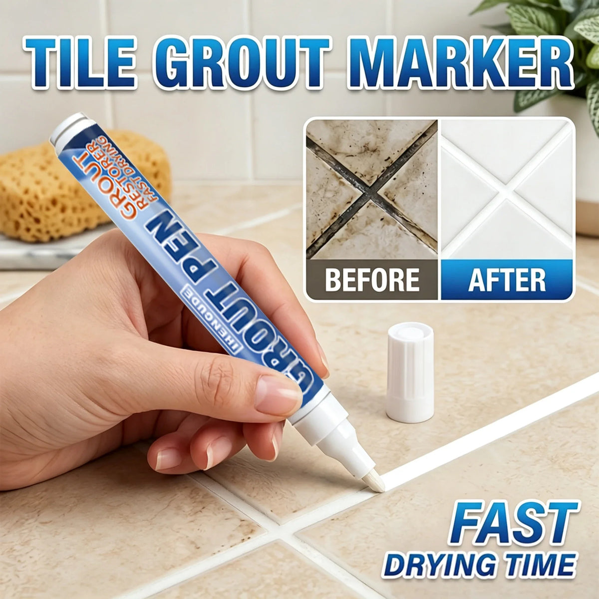 Waterproof Tile Grout Filler Seam Repair Pen – Quick-Dry Sealant