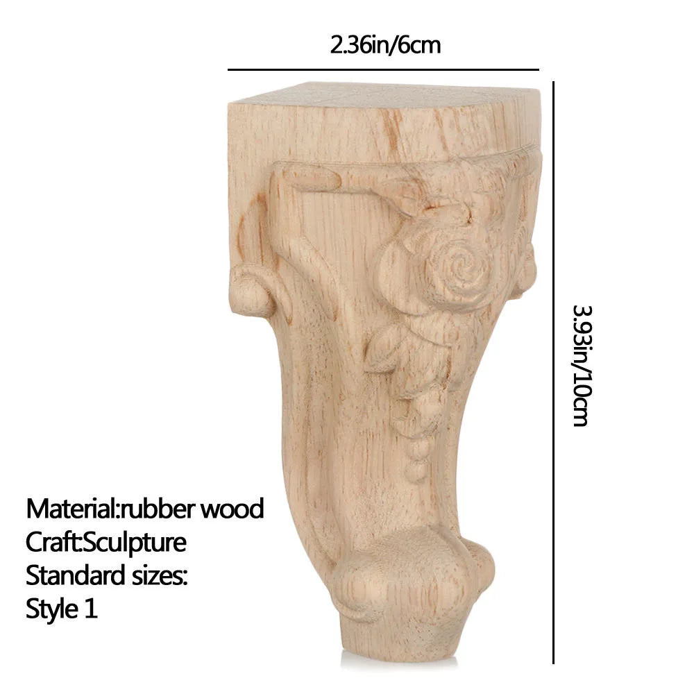 Vintage European Wood Carved Furniture Legs & Cabinet Feet