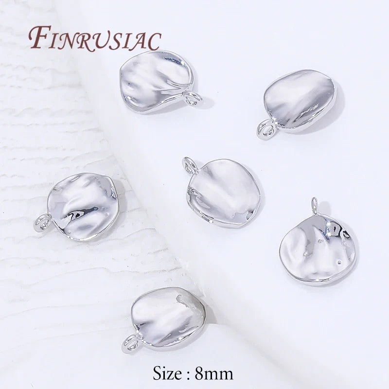 18K Gold Plated Round Charms 6mm 8mm – DIY Jewelry Findings