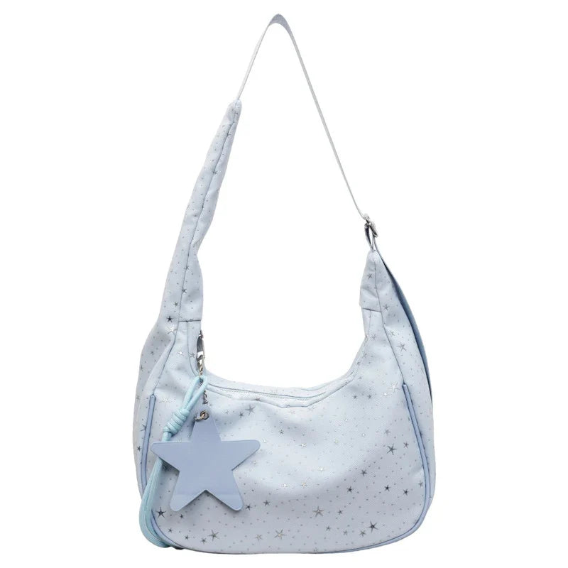 Pleated Tote Crossbody Bag – Women's Star Shoulder Handbag
