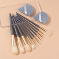 12Pc Professional Makeup Brush Set with 2 Triangle Puffs