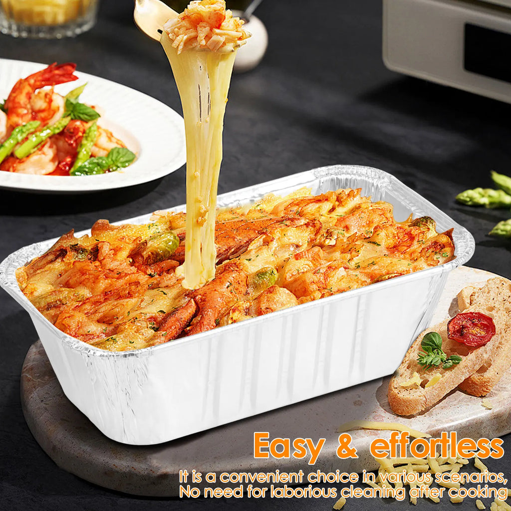 100-Pack Aluminum Foil Loaf Pans – Non-Stick Baking Trays
