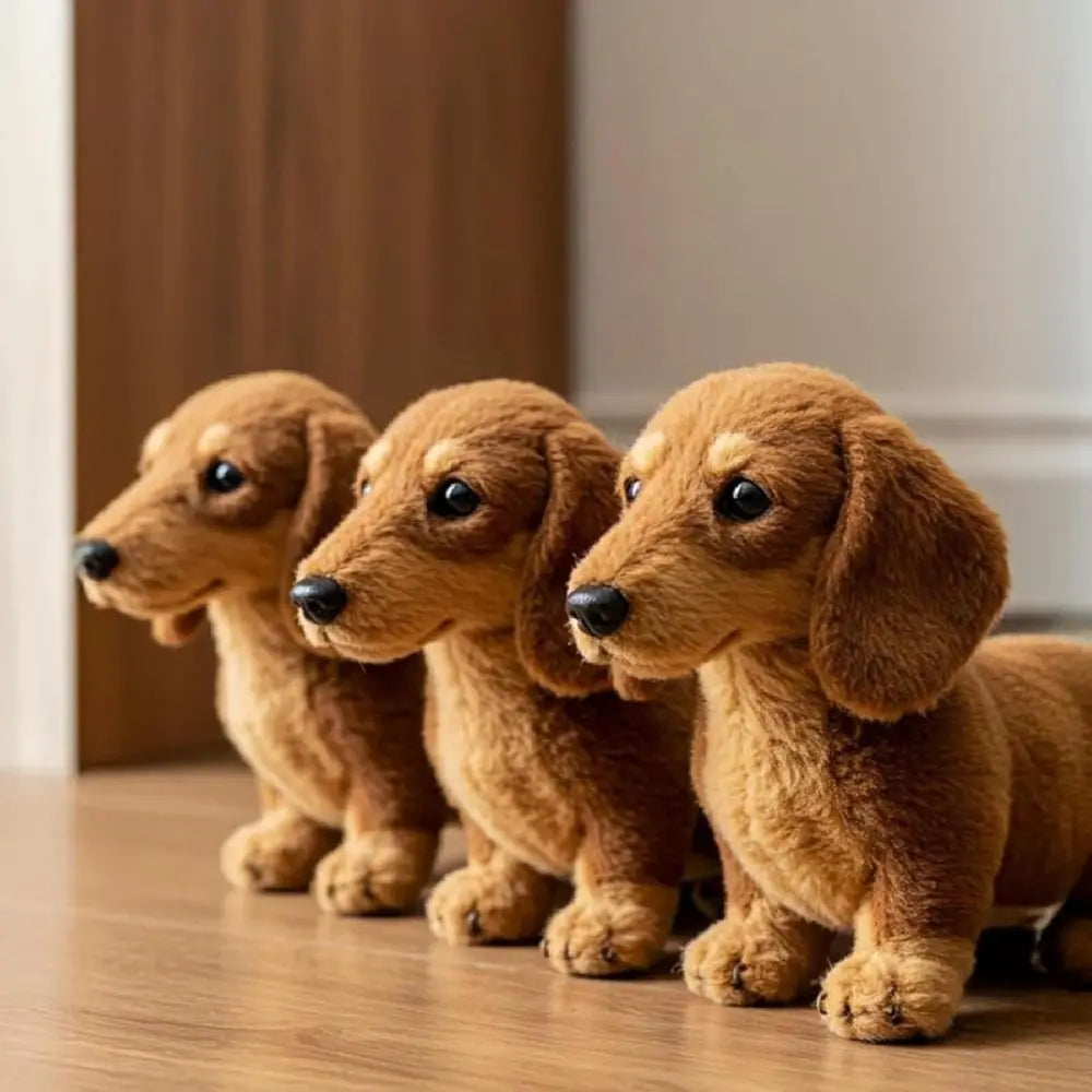 Realistic Dachshund Plush Toy – Soft Stuffed Dog Gift
