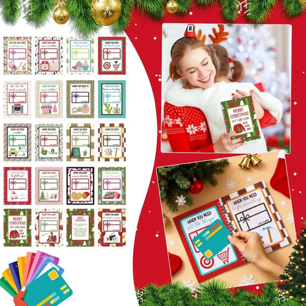 Spiral-Bound Christmas Gift Card Book – DIY Multicolor Paper