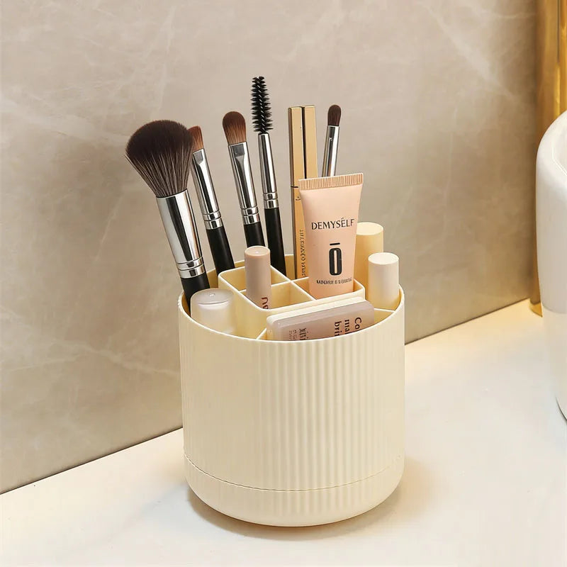 360° Rotating Makeup Brush Holder – 8-Slot Vanity Organizer