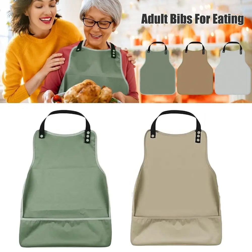 Waterproof Reusable Adult Bib – Spill-Proof Dining Apron