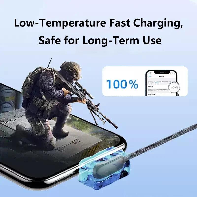 100W 90-Degree USB-C Fast Charging Braided Cable | Right Angle
