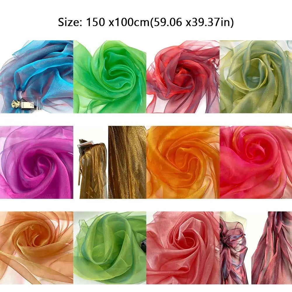 Two-Tone Gradient Organza Laser Fabric 150x100cm Polyester