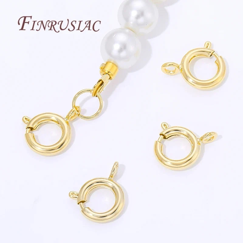 9mm 18K Gold Plated Circle Spring Clasps – DIY Jewelry Findings