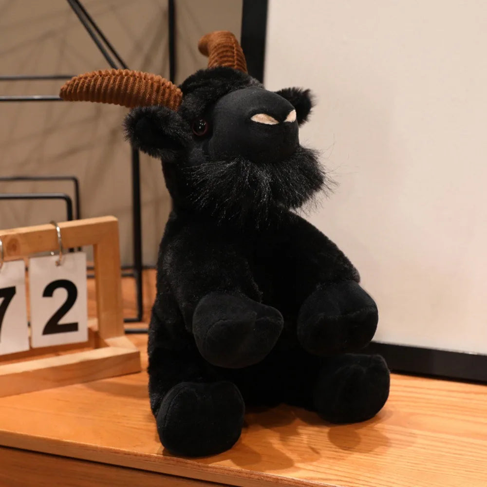 Realistic Big Horn Goat Plush Stuffed Animal Toy | 20cm & 26cm