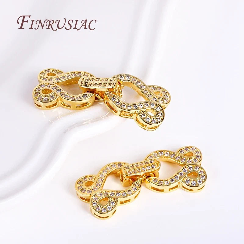 18K Gold Plated Zircon Pearl Clasp – DIY Jewelry Findings