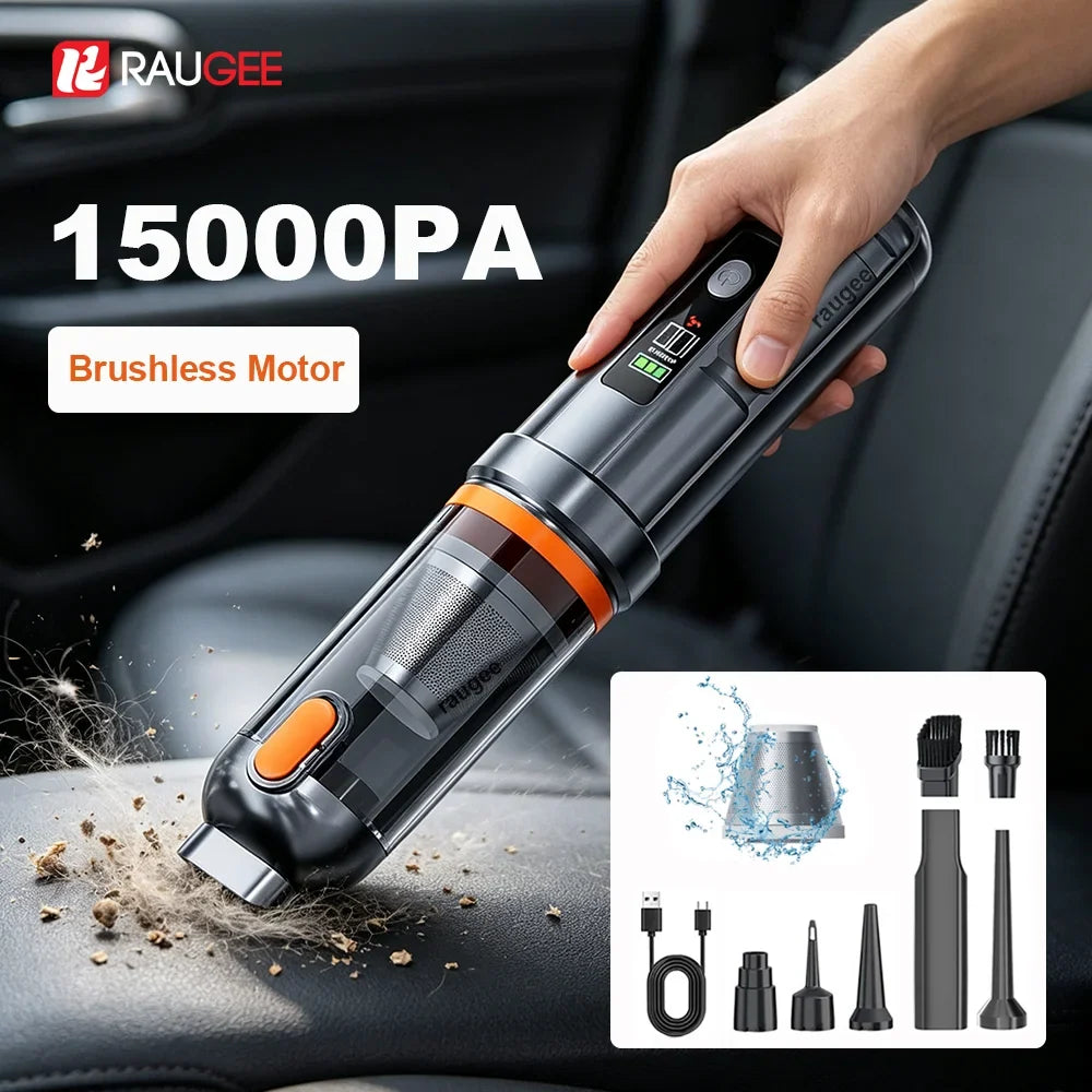 Raugee 15000Pa Cordless Handheld Car & Home Vacuum