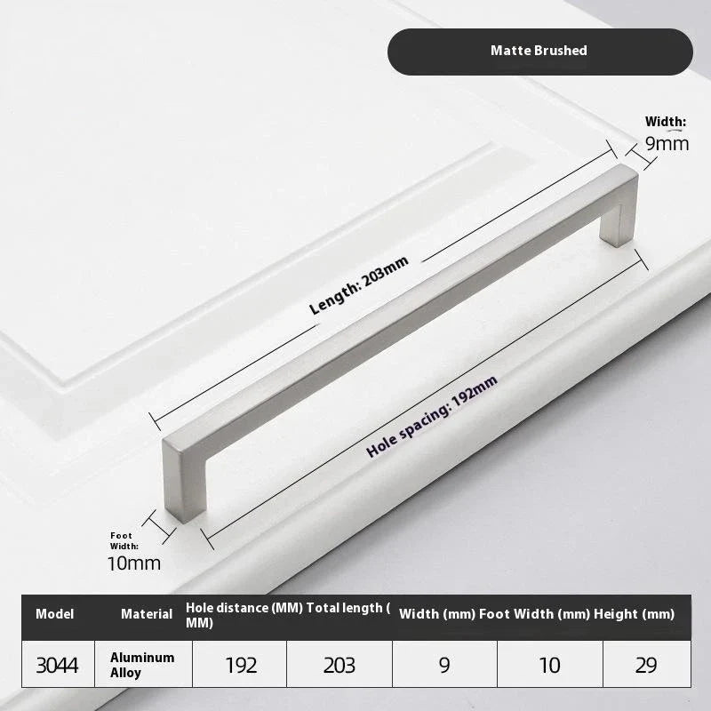 Black Square Cabinet Handles Aluminium Drawer Pulls 10–33CM