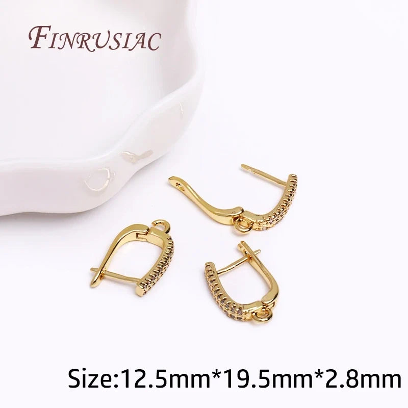 18K Gold Plated Zircon Leverback Earring Hooks – DIY Findings