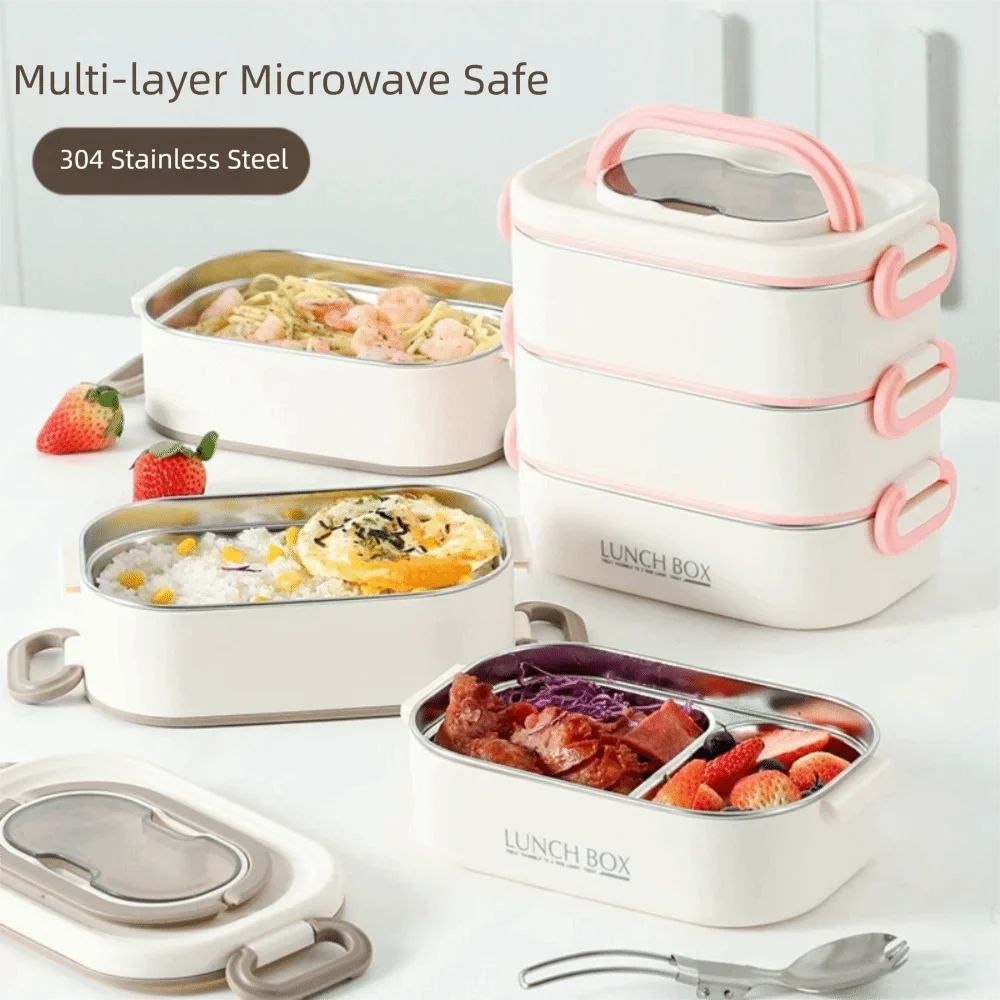 Stainless Steel Thermal Lunch Box Set – Stackable & Insulated