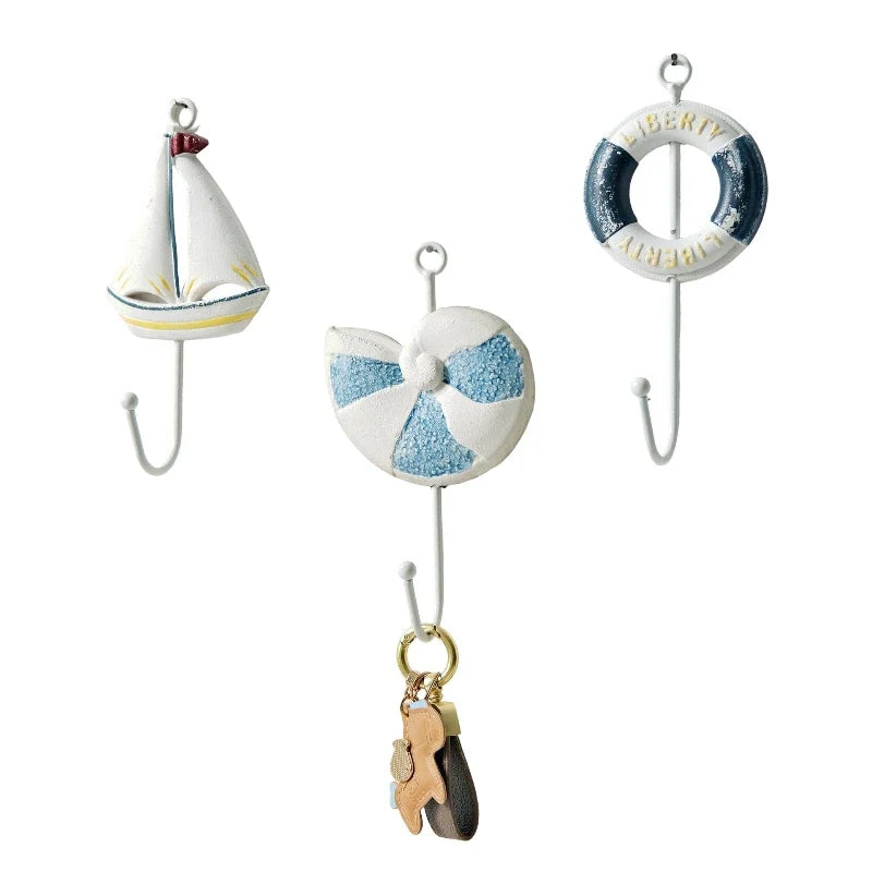 Mediterranean Decorative Wall Hook – Ocean Theme Wood Hook