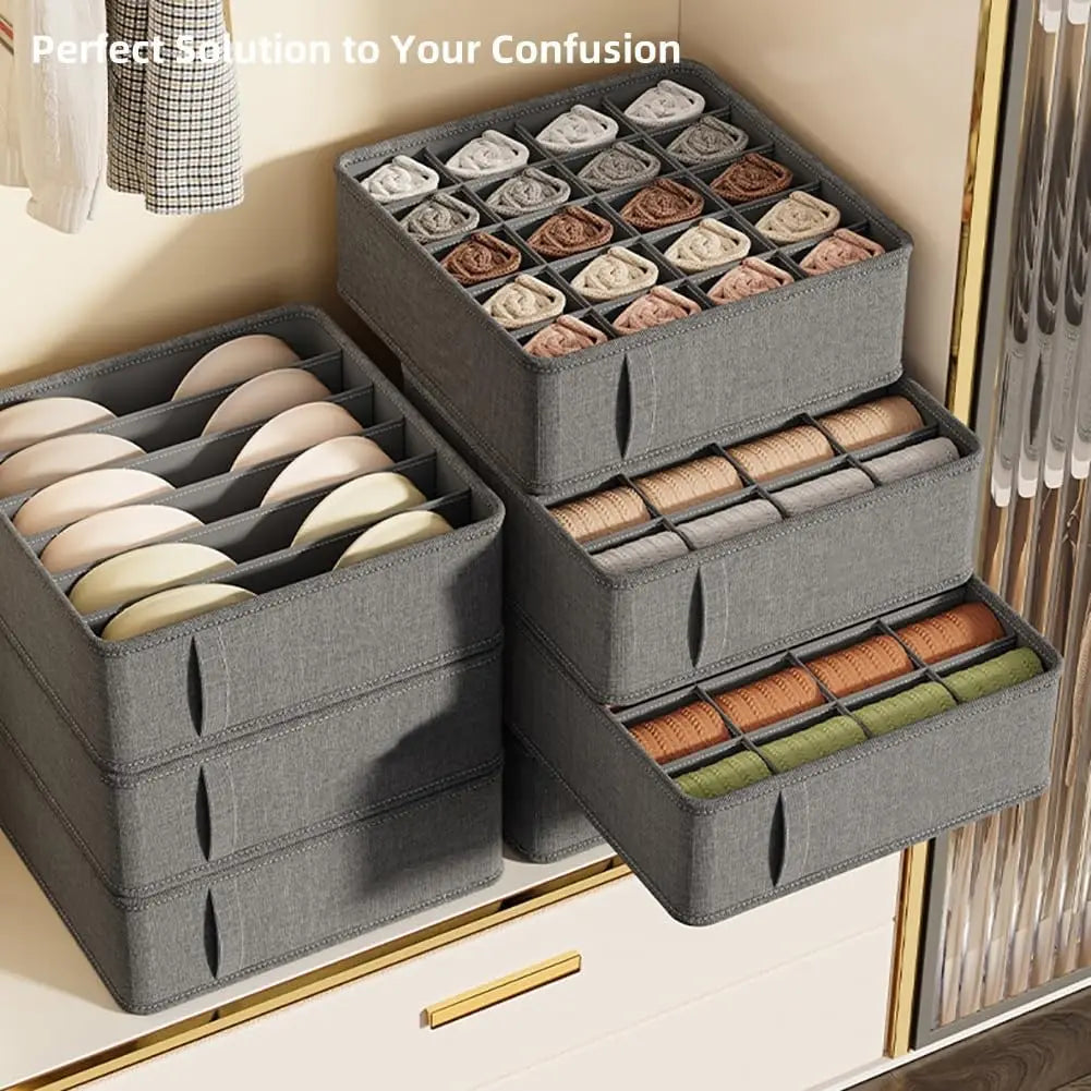 Foldable Fabric Drawer Organizer for Underwear, Socks & Belts