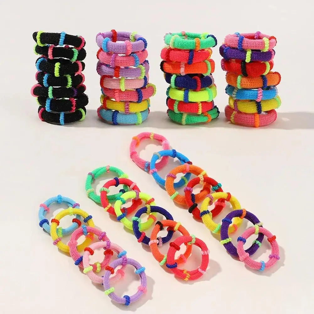 50pcs Colorful Elastic Hair Bands for Kids – Ponytail Hairties