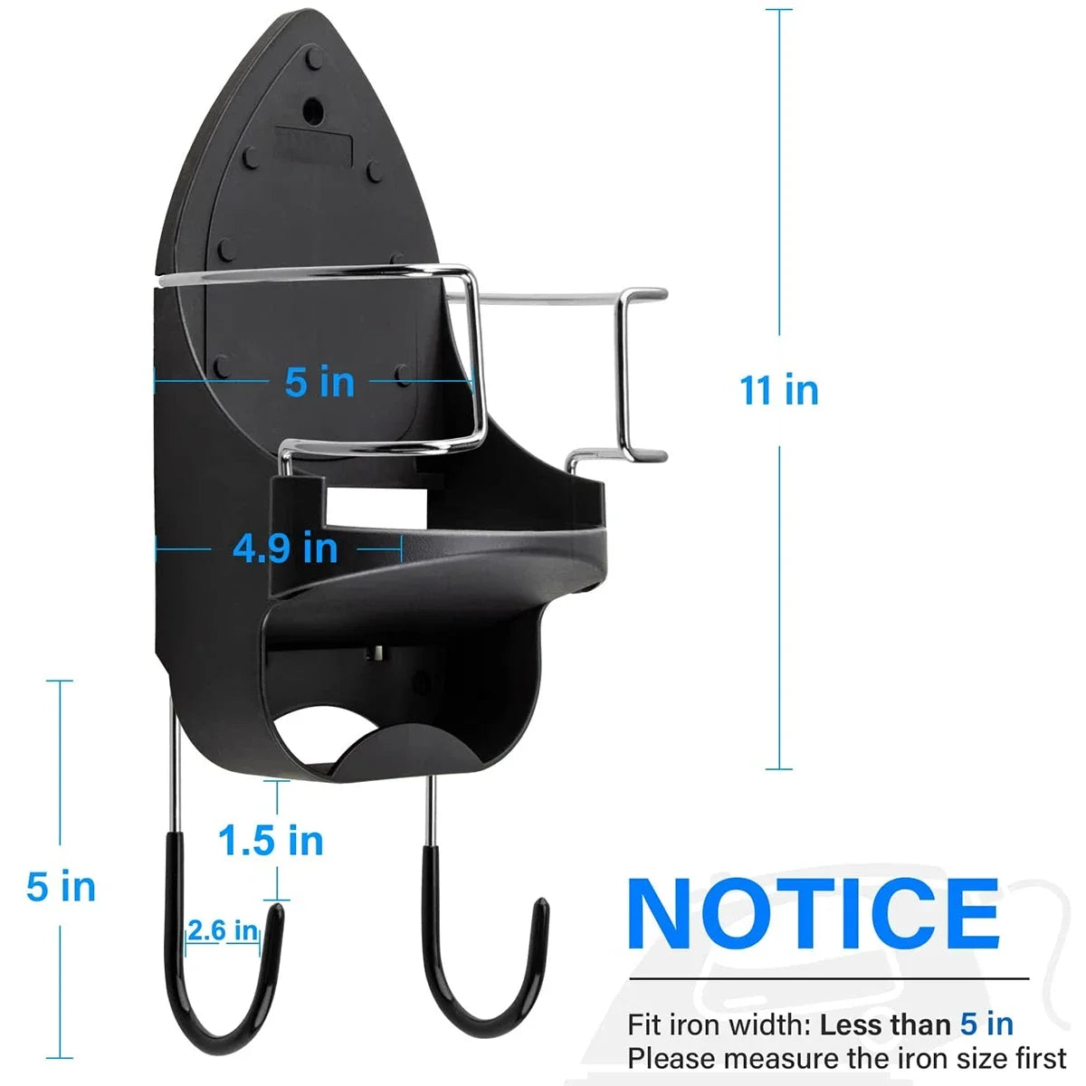 Wall Mount Ironing Board Holder & Iron Hanger Rack – Metal
