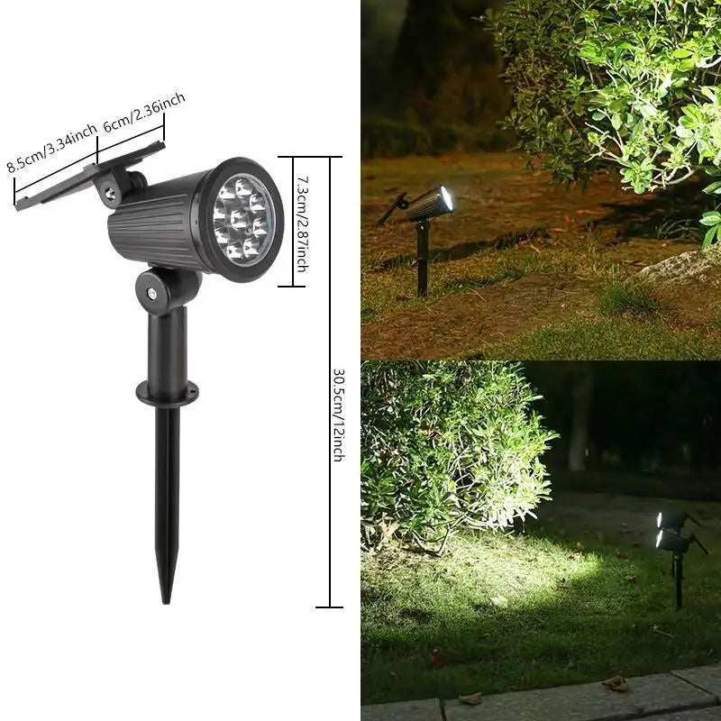 Solar RGB Garden Spotlight IP65 Waterproof Adjustable Landscape