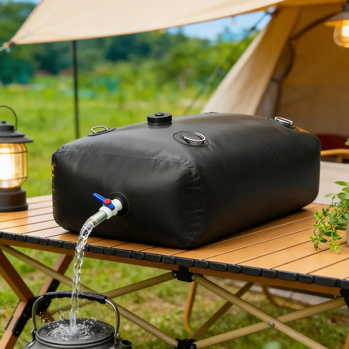 110L Folding Water Tank Reservoir Bag with Spigot | Camping RV