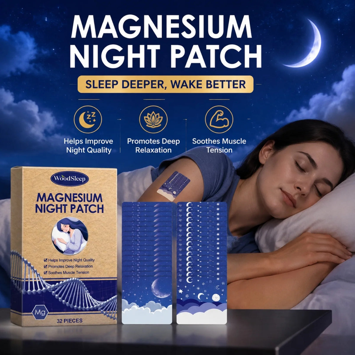 Magnesium Sleep Patches – Relaxation & Calm Mood Night Rest
