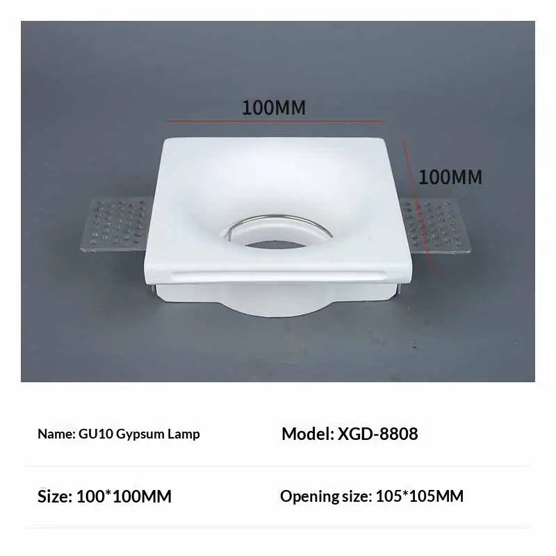 Recessed Gypsum Ceiling Downlight GU10 LED Borderless Frame