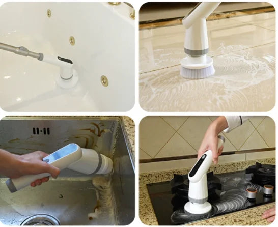 Electric Spin Scrubber – Rechargeable Long-Handle Cleaning Brush