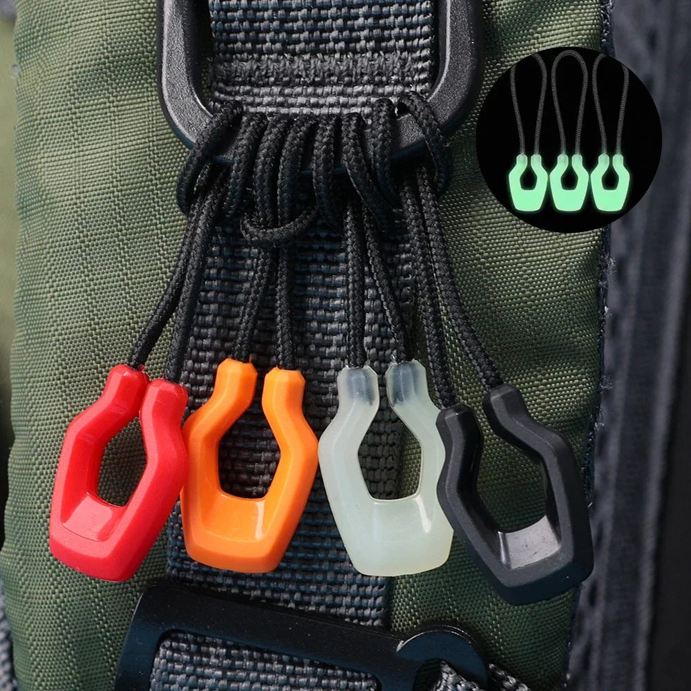 6Pcs Luminous Zipper Pullers for Backpack, Jacket & Tent