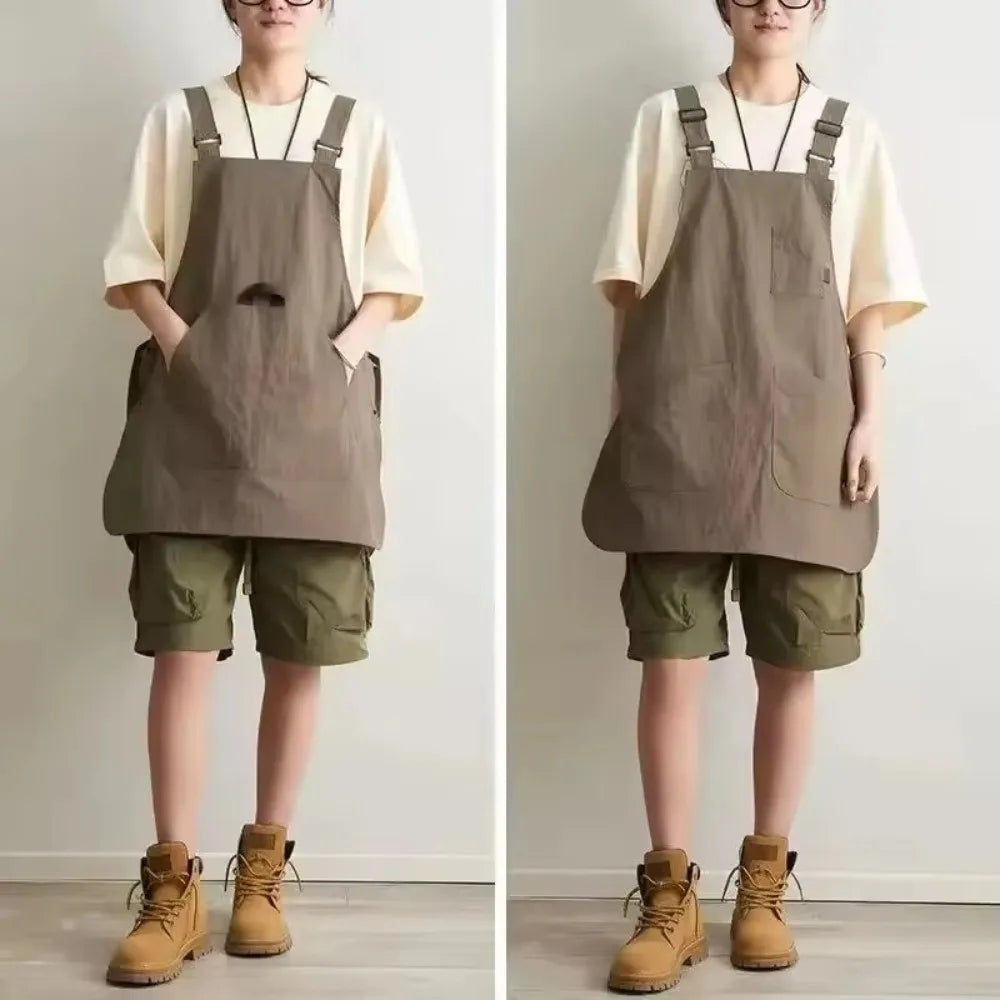 Double-Sided Cotton Kitchen Apron – Unisex Adjustable Chef Apron